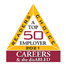 Careers of the disabled - readers' choice a top 50 employer - 2021