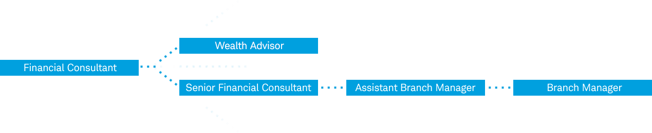 Career Path - Financial Consultant to either Private Client Advisor or Senior Financial Consultant to Assistant Branch Manager to Branch Manager