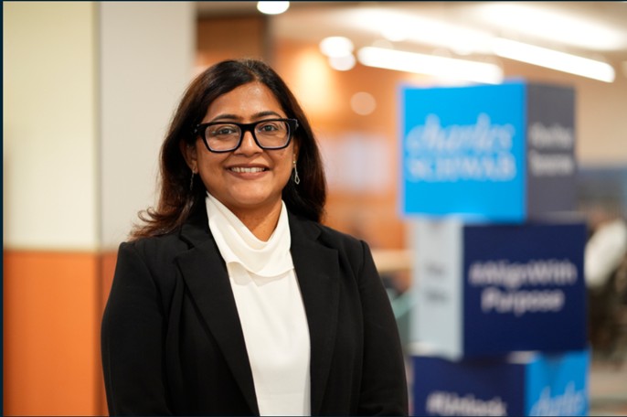 Benefits and career development illustration at Charles Schwab