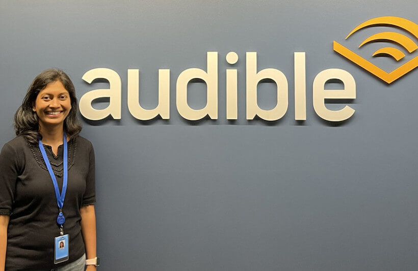 Nandhini Gunalan at Audible's office in Newark