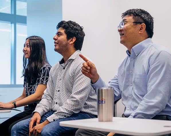 People sitting in a meeting