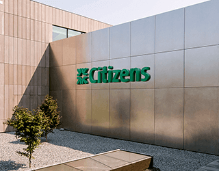 Citizens logo on the side of a building