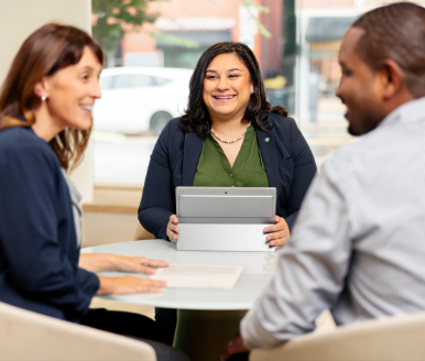 branch colleague in meeting with clients