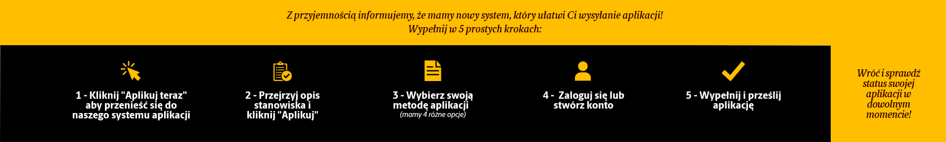 New to UPS? or Maybe you haven't stopped by in a while? We are happy to share that we have a new system in place to make applying easier for you! 5 Easy Steps: (1) Find a job you like the look of on upsjobs.com (2) Review job description & click 'Apply' (3) Choose your application method (4) Login or create an account (5) Complete your application. Come back & check the status of your application at any time!
