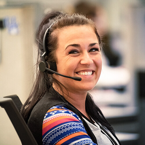 Lady smiling on the phone