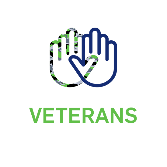 Veterans logo w/ Joining hands