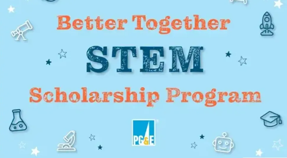 Better together STEM scholarship program. PG&E logo