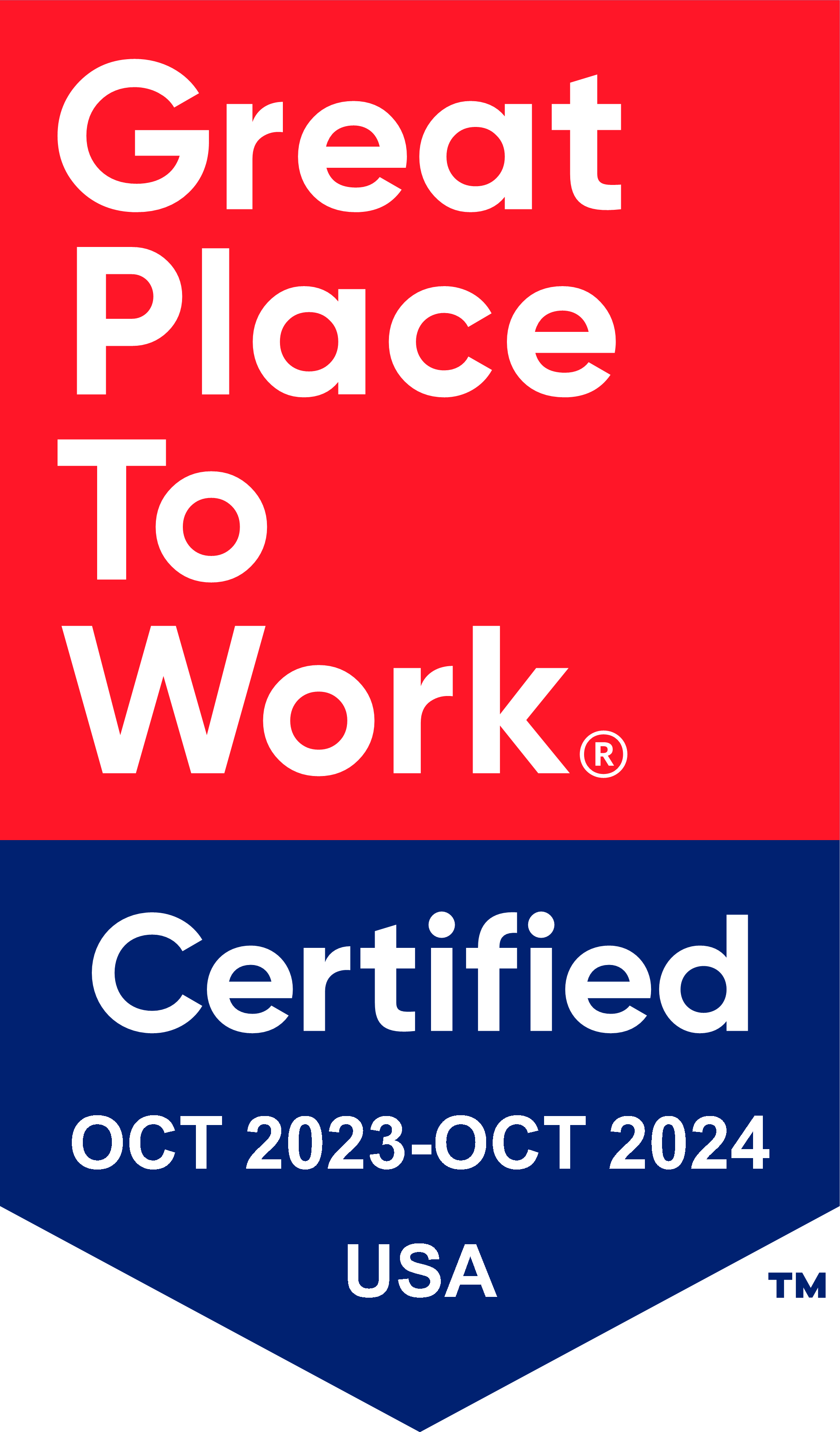 Great Place to Work certified, in 2023