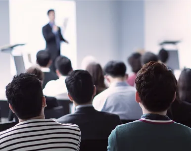 A meeting with one speaker