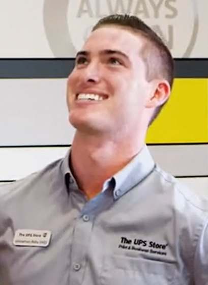 UPS employee smiling