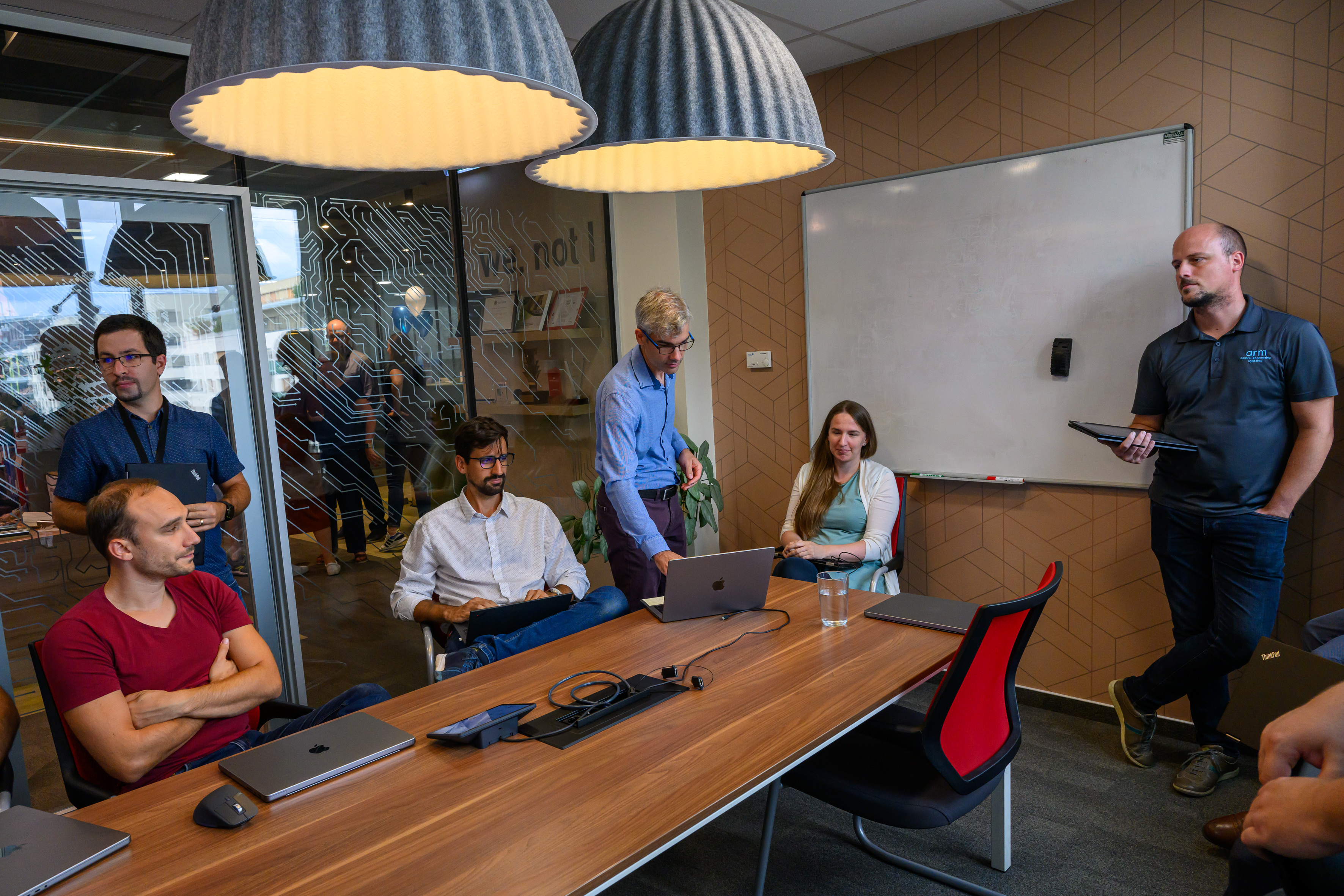 Casual office discussion