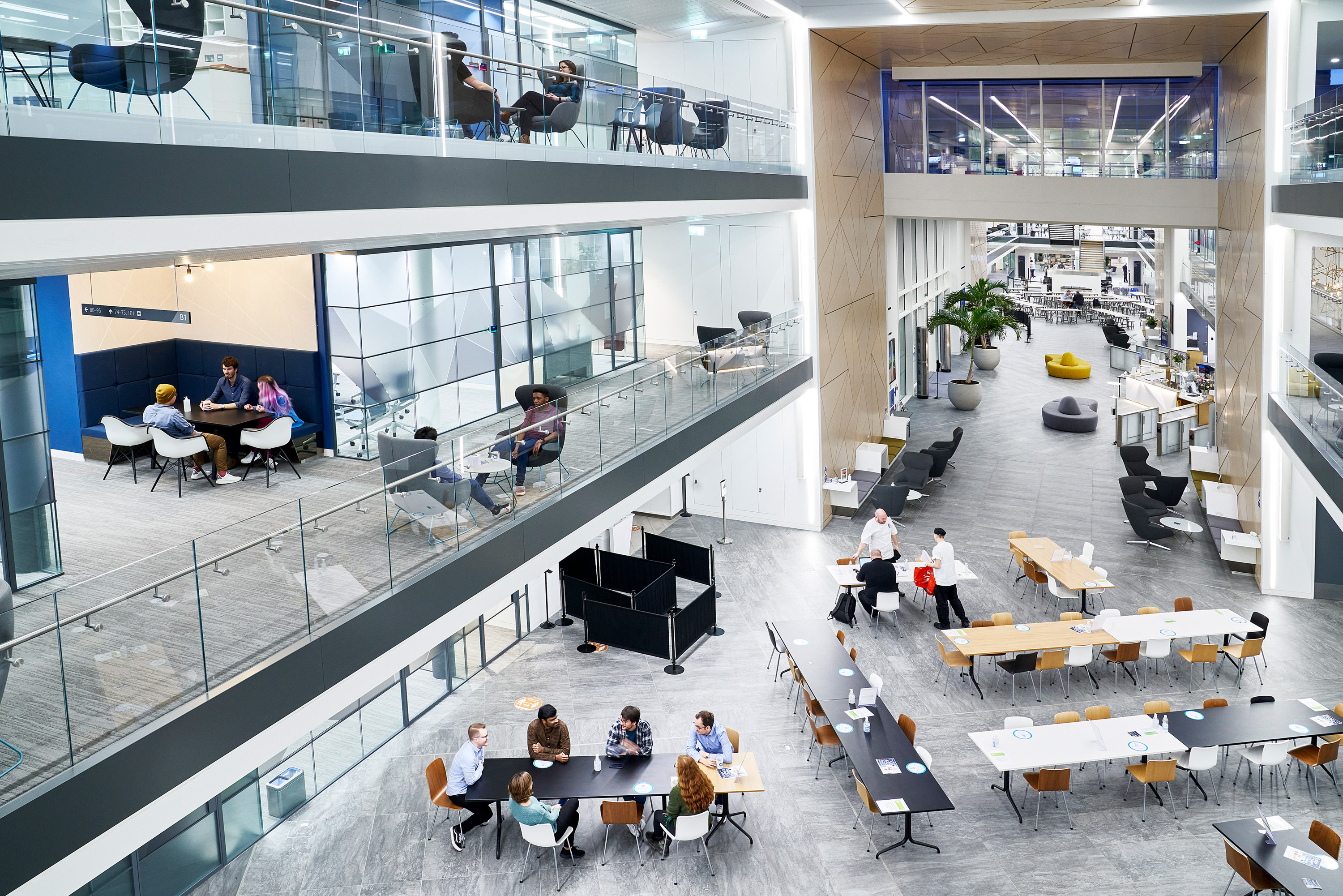 A modern multi-level office space