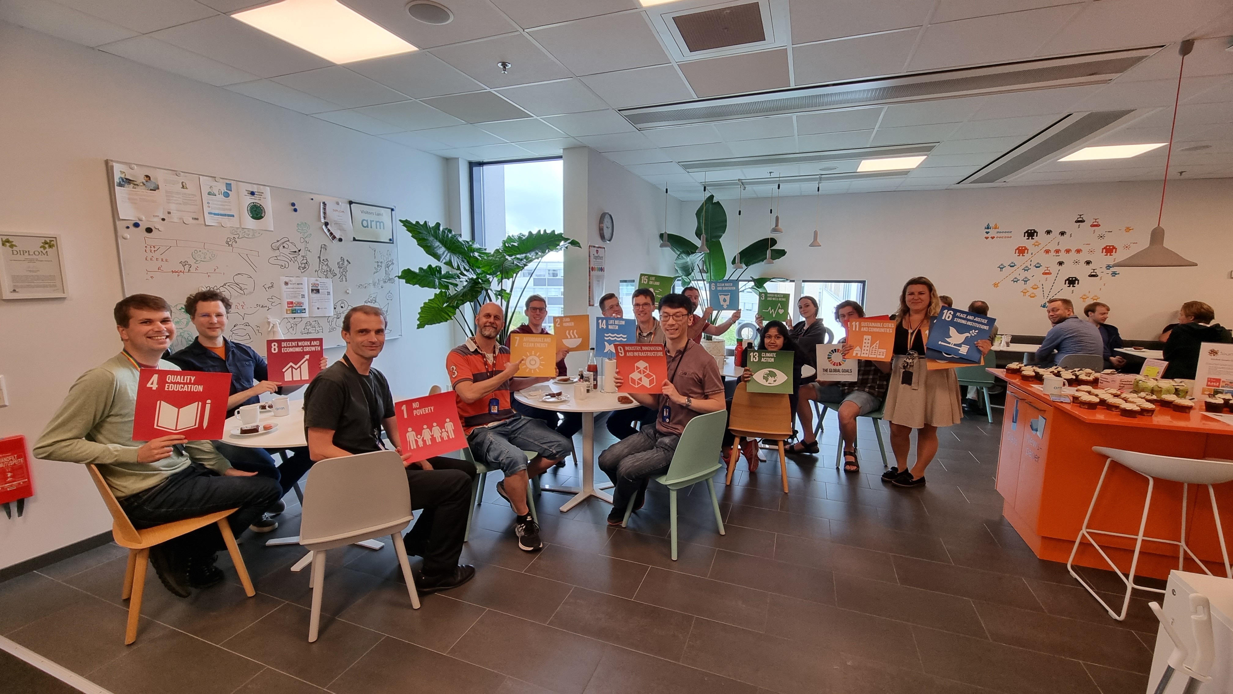 Cupcakes with Arm logo decorations