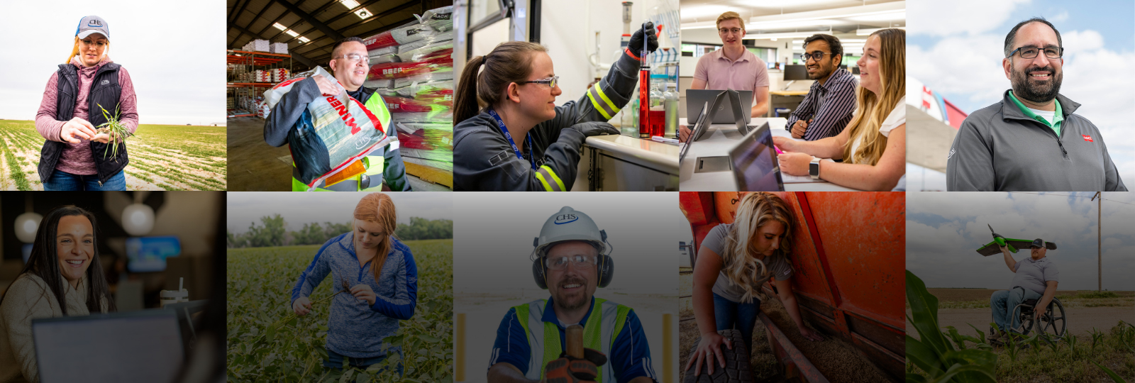 Collage of various career choices in CHS