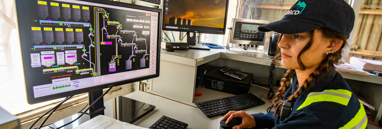 Woman working at her workstation