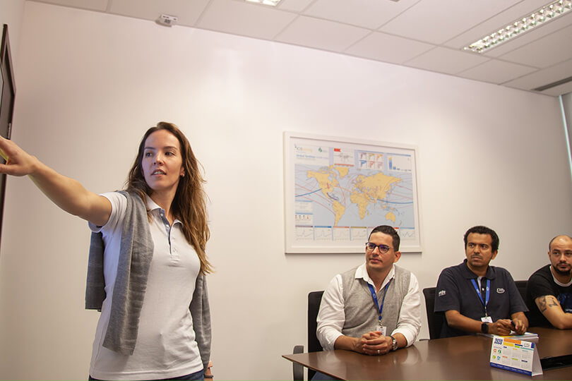 A lady in conference room