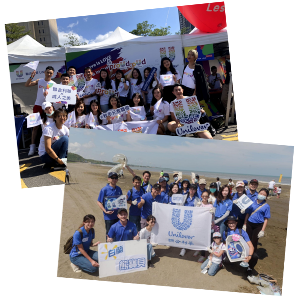 Employees supporting their advocacy, Employees helping  out in beach cleaning