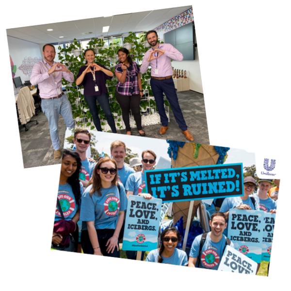 The ANZ celebrate Wear it Purple Day in our North Rocks office in Sydney, The ANZ team participating in a Climate march in Sydney Australia. 