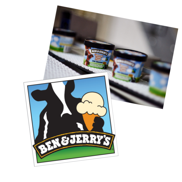 Ben & Jerry's ice cream cup and Ben & Jerry's logo