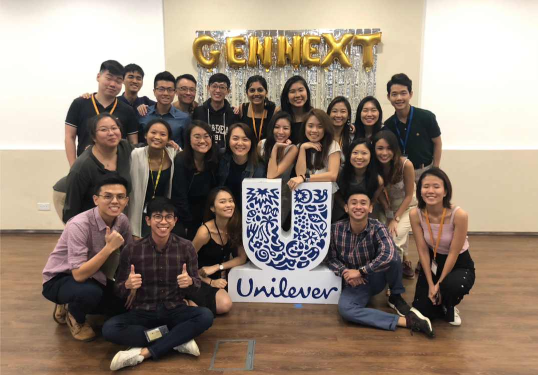 Unilever interns in the office