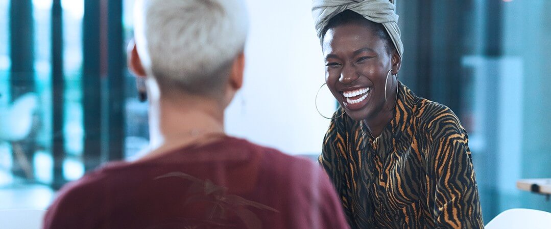 Two women having a conversation