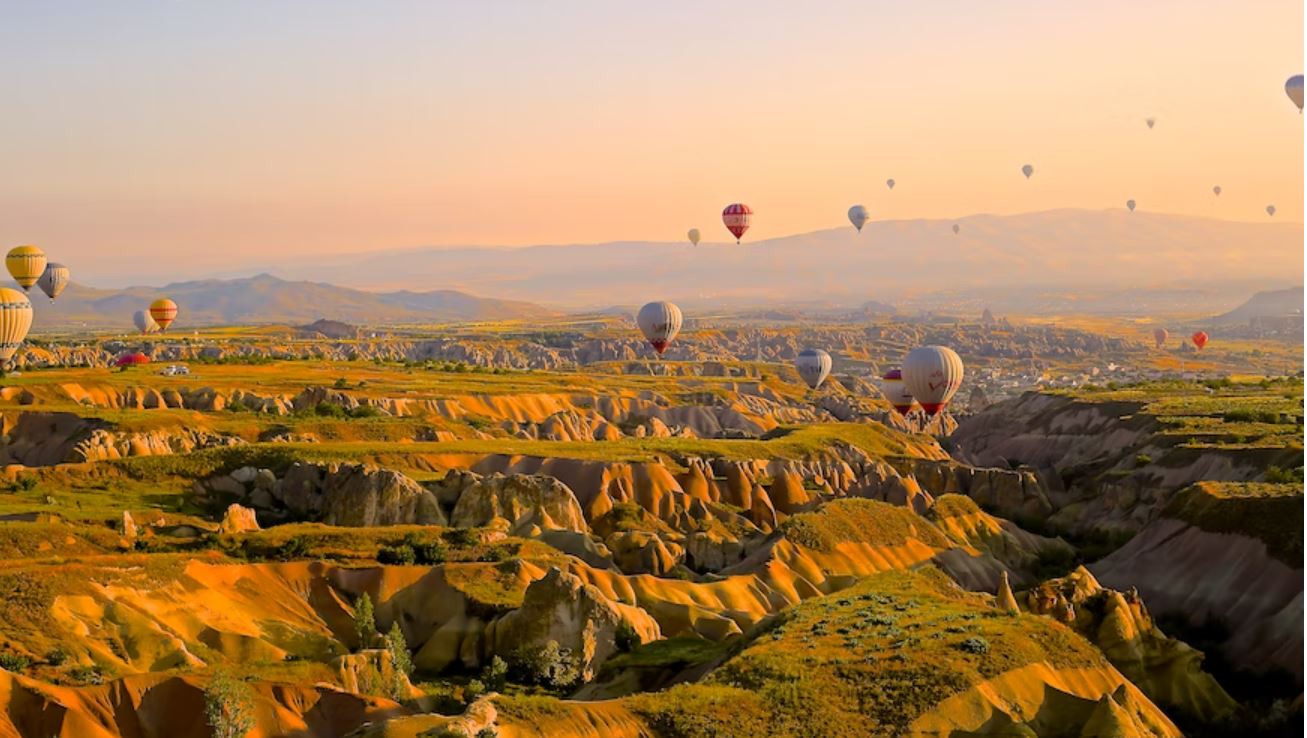 Hot air balloons in the Sky in Turkey Test