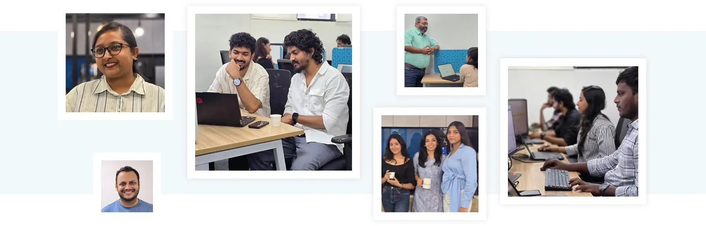 Group of people collage