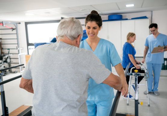 Physical Therapist with patient