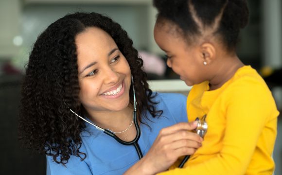 Image of nurse and pediatric patient