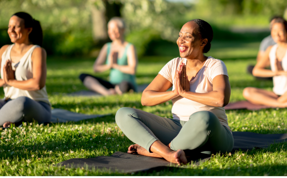 Image of people doing yoga
