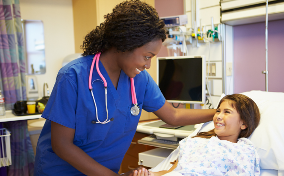 Image of nurse and pediatric patient