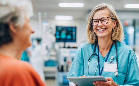 Image of nurse and patient