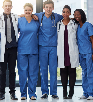 Group of medical professionals smiling for the camera