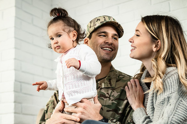 Veteran and family