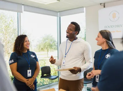 Employees talking