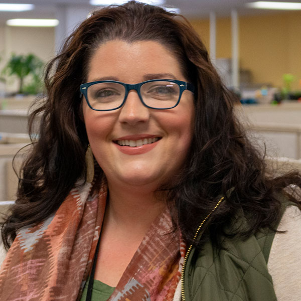 Woman wearing glasses