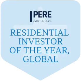 PERE Awards 2026 badge: Residential Investor of the Year, Global