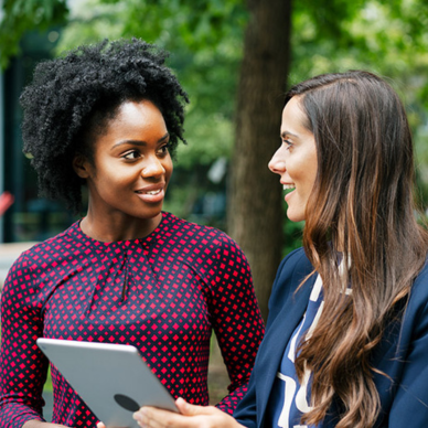Women chatting at work