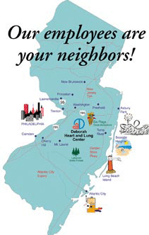 A map showing New Jersey landmarks