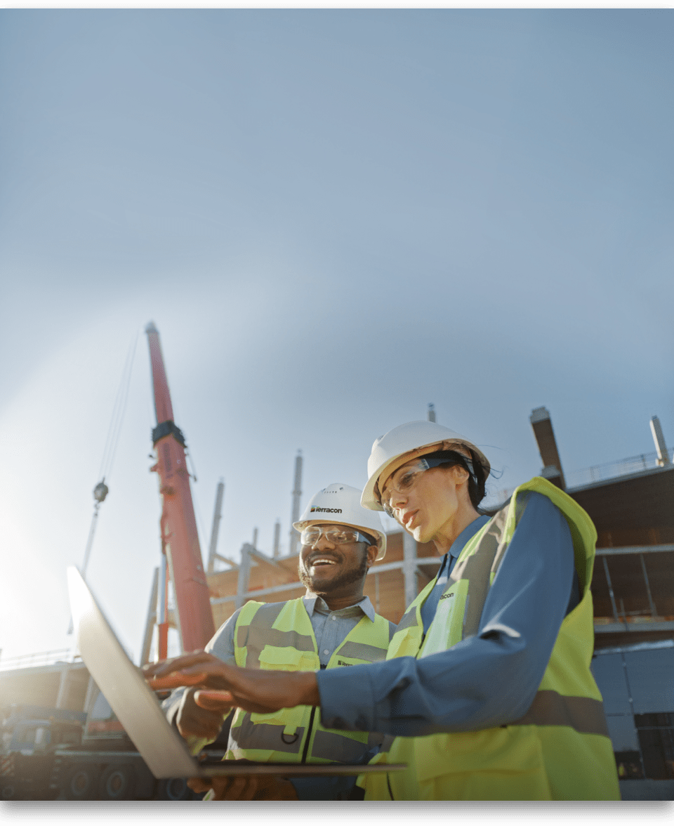two employees talking