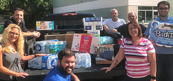 Workers helping with tornado relief