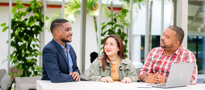 Group of employees talking