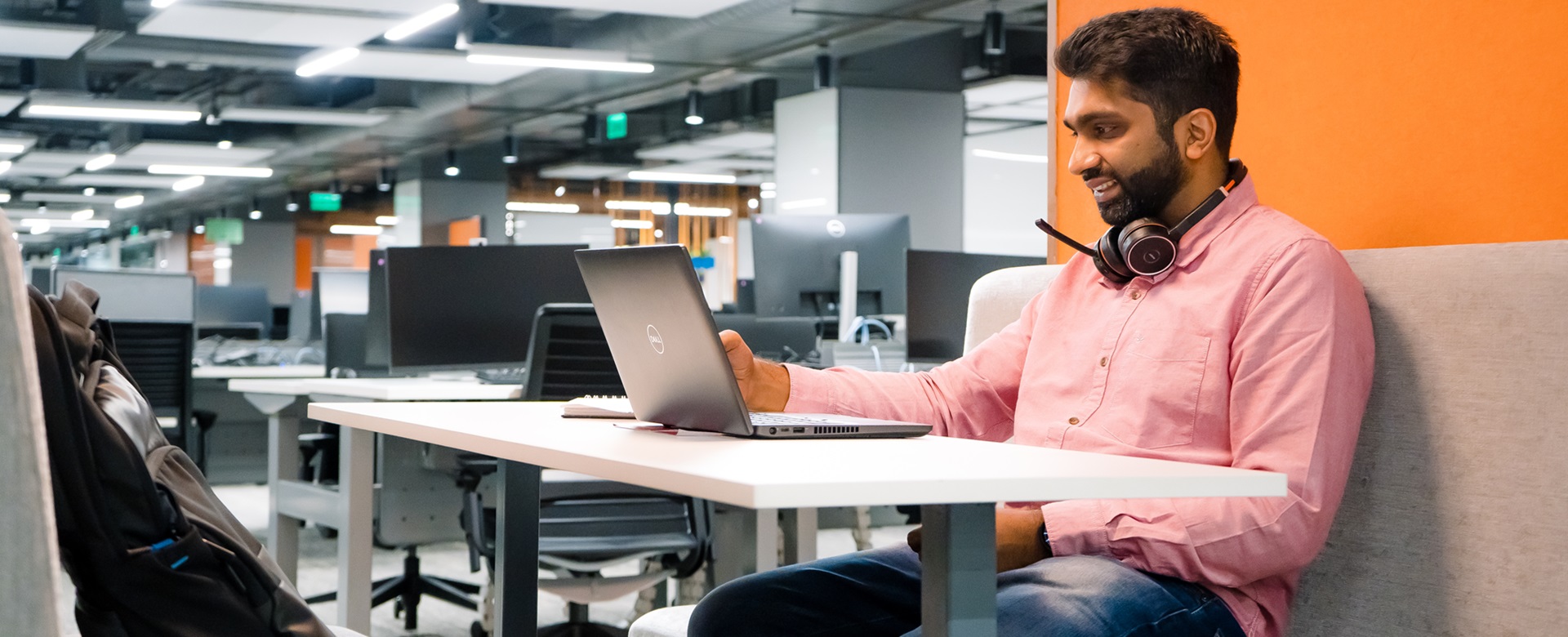 Man working on laptop