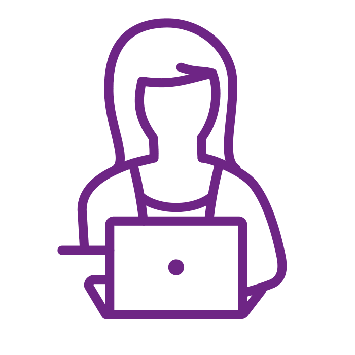 woman on computer icon