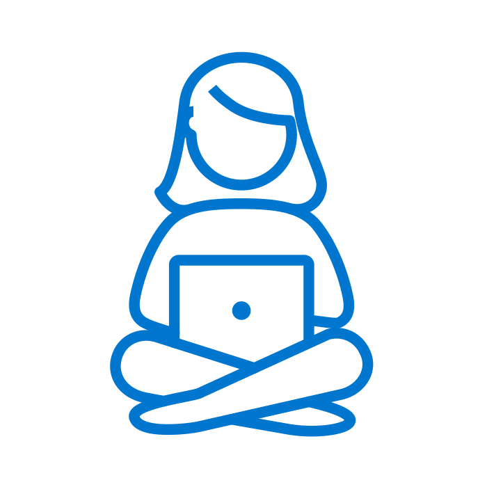 icon of woman on laptop