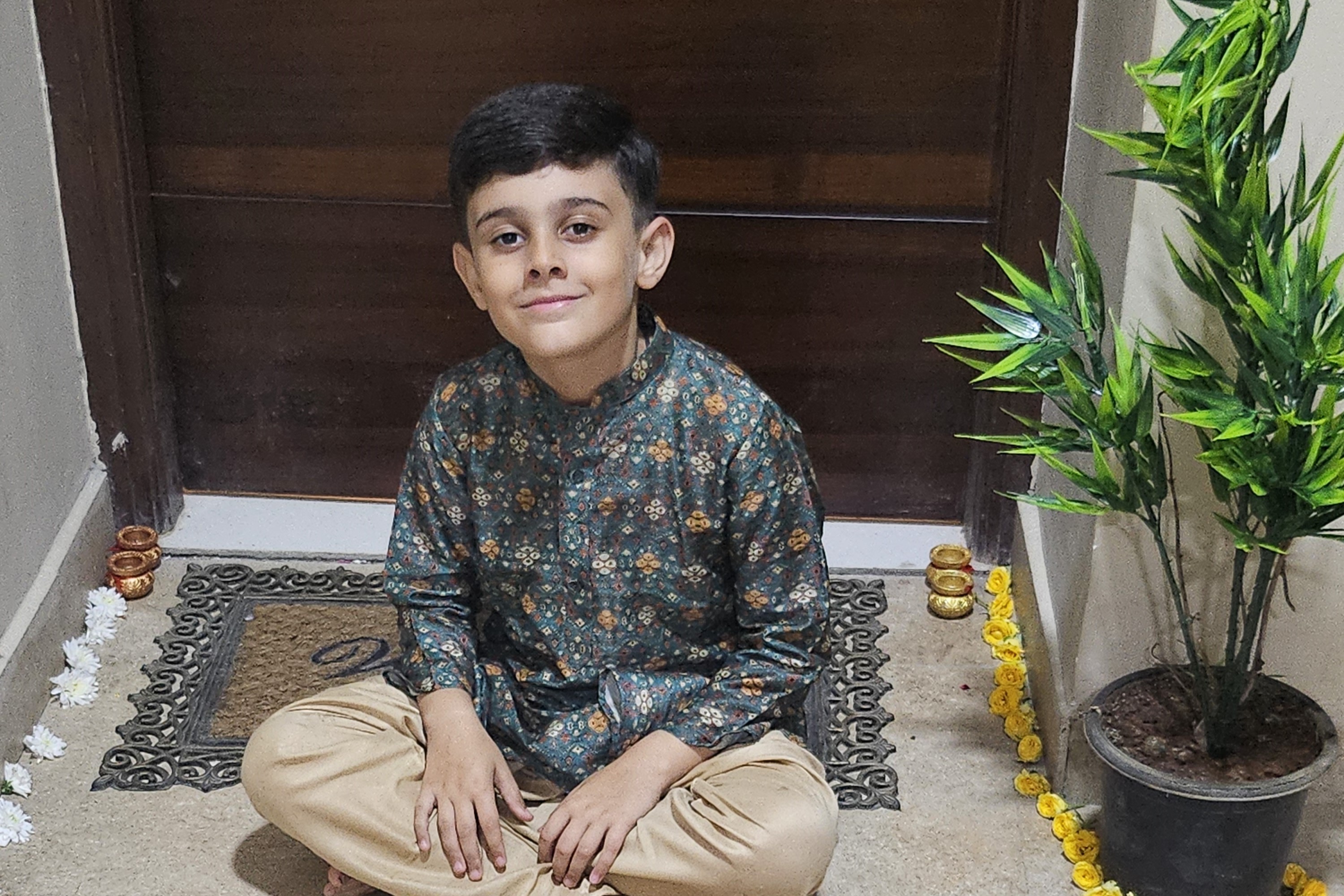 Child celebrating Diwali