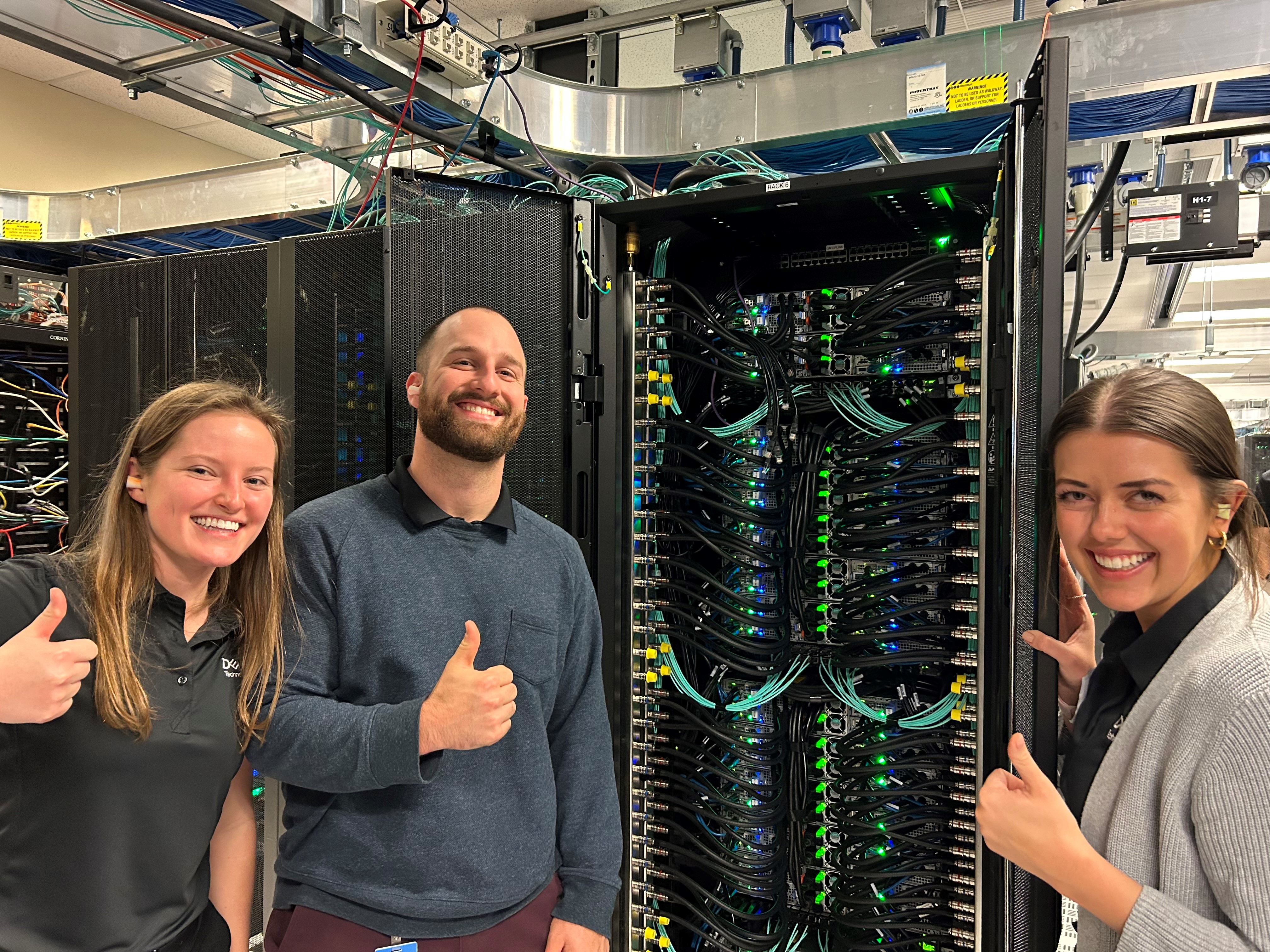 Emily getting a server tour during the SCDP Conference