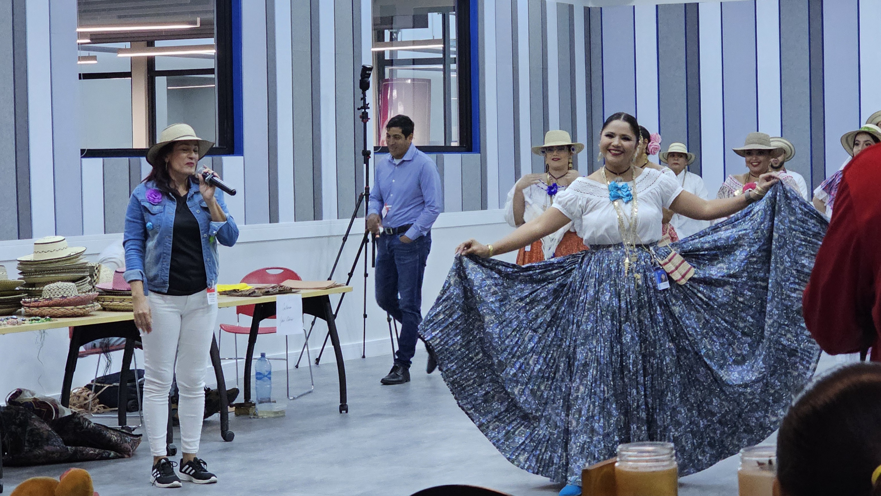 Farah dancing in cultural attire