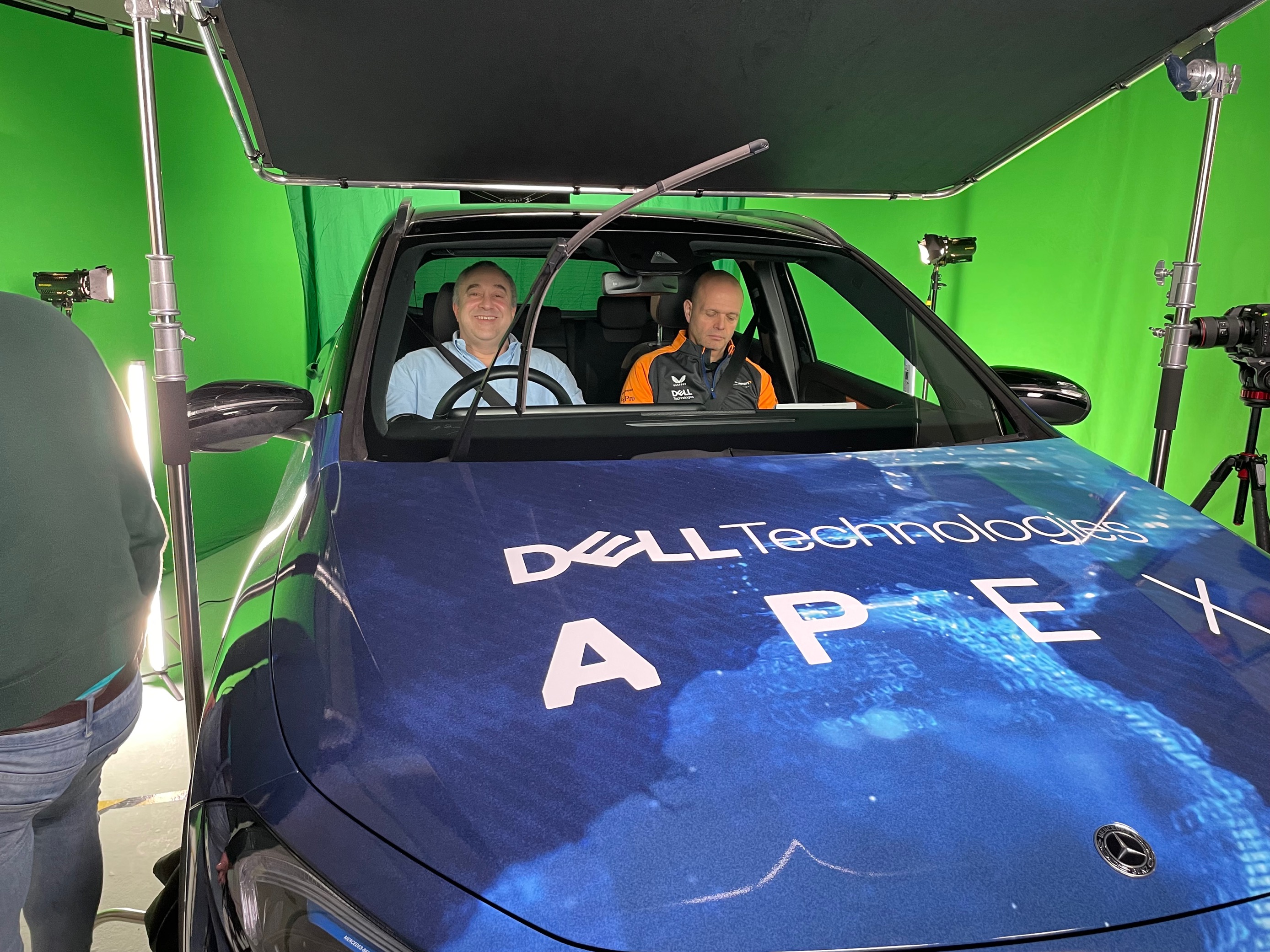 Ihab in a car with Dell Technologies APEX