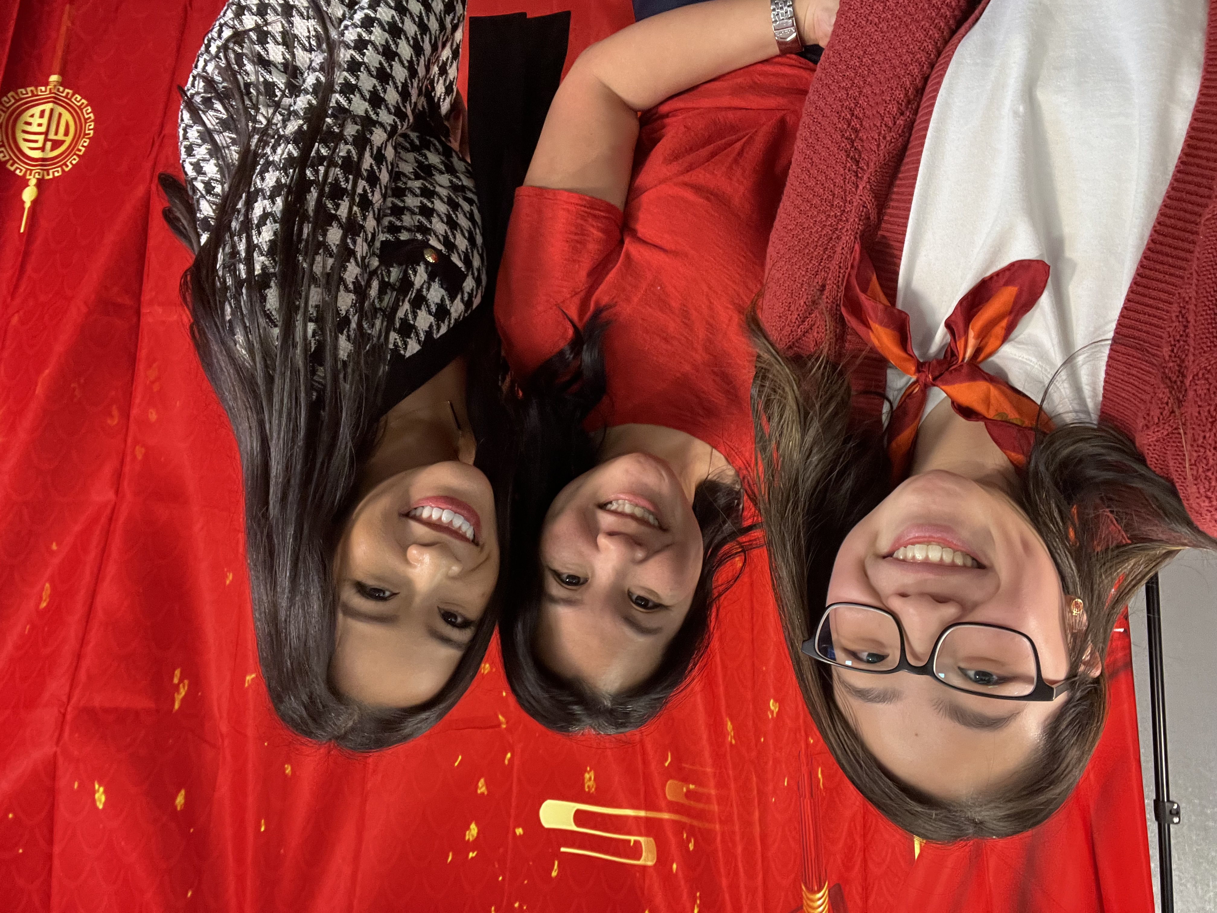 Joann poses with two other women at a Dell Lunar New Year activity.